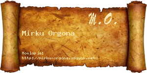 Mirku Orgona névjegykártya